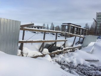 Фото со стройки ЖК «Ленинградский». 2017 год. Сейчас этот объект достраивает группа «Аквилон».